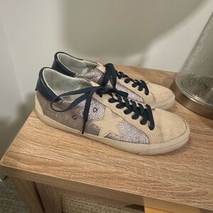 Shu Shop - Stylish Beige and Navy Sneakers (great condition)